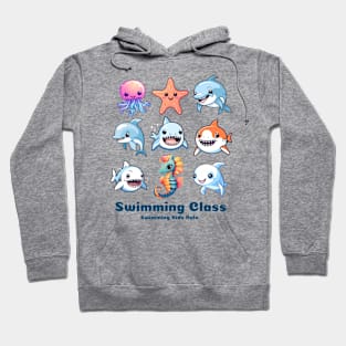 swimming class, swim kids rule, sea animals v3 Hoodie